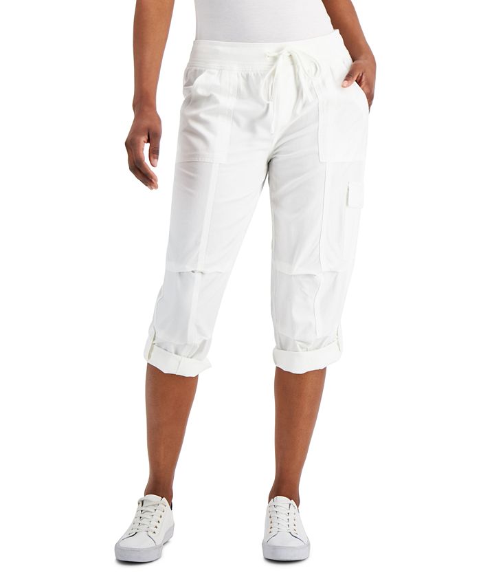 Tommy Hilfiger Women's Solid Cropped Cargo Pants - Macy's