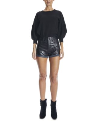 plus size leather shorts