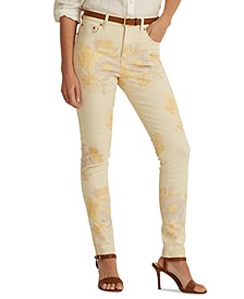 Floral High-Rise Skinny Ankle Jeans