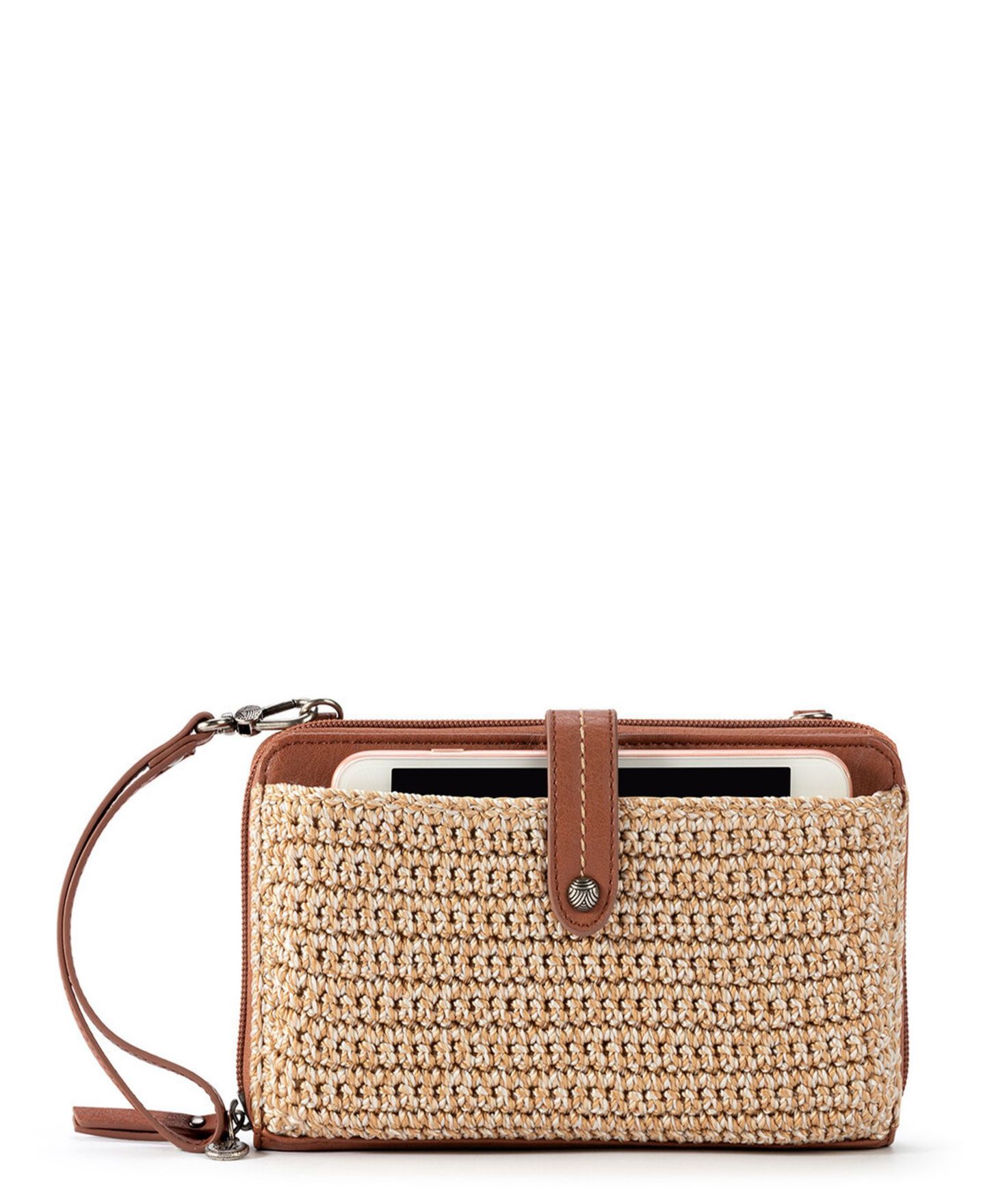Женская сумка The Sak Iris Crochet Convertible Mini Crossbody, цвет: Bamboo Static — фото 1