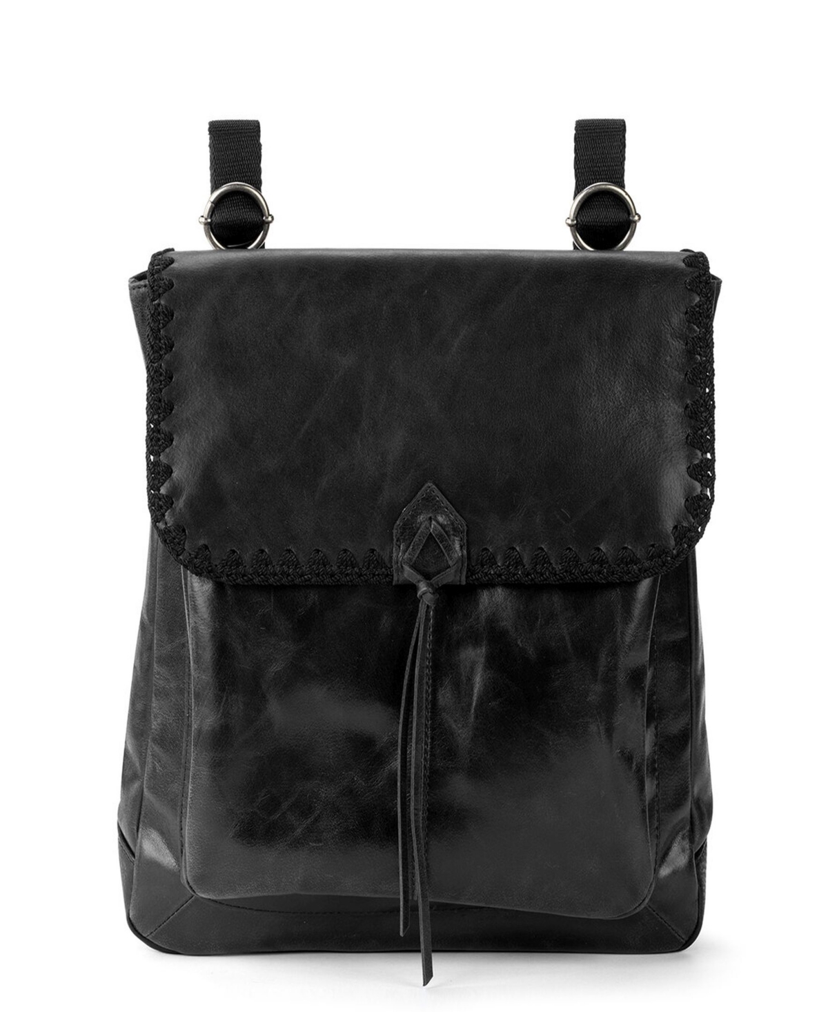 Shop The Sak Women's Ventura Leather Convertible Backpack In Black Crochet