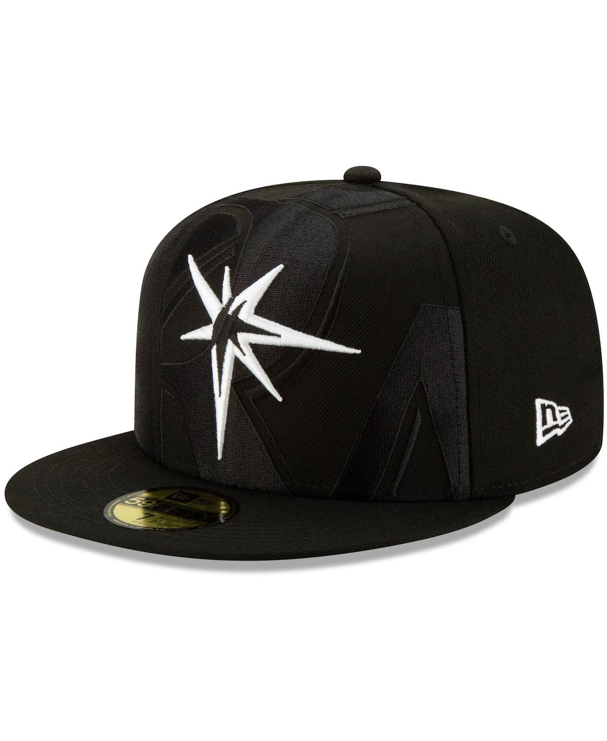New Era Men's Black Tampa Bay Rays Monochrome Logo Elements 59fifty