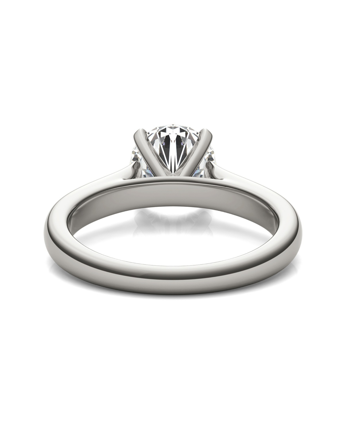 Moissanite Cathedral Solitaire Ring (1-9/10 Carat Total Weight Diamond Equivalent) in 14K- White Gold