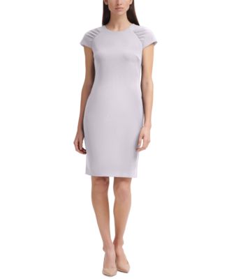 calvin klein ruched cap sleeve sheath dress