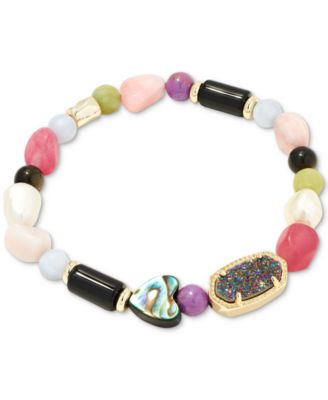 Kendra Scott - 14k Gold-Plated Mixed Gemstone Beaded Stretch Bracelet