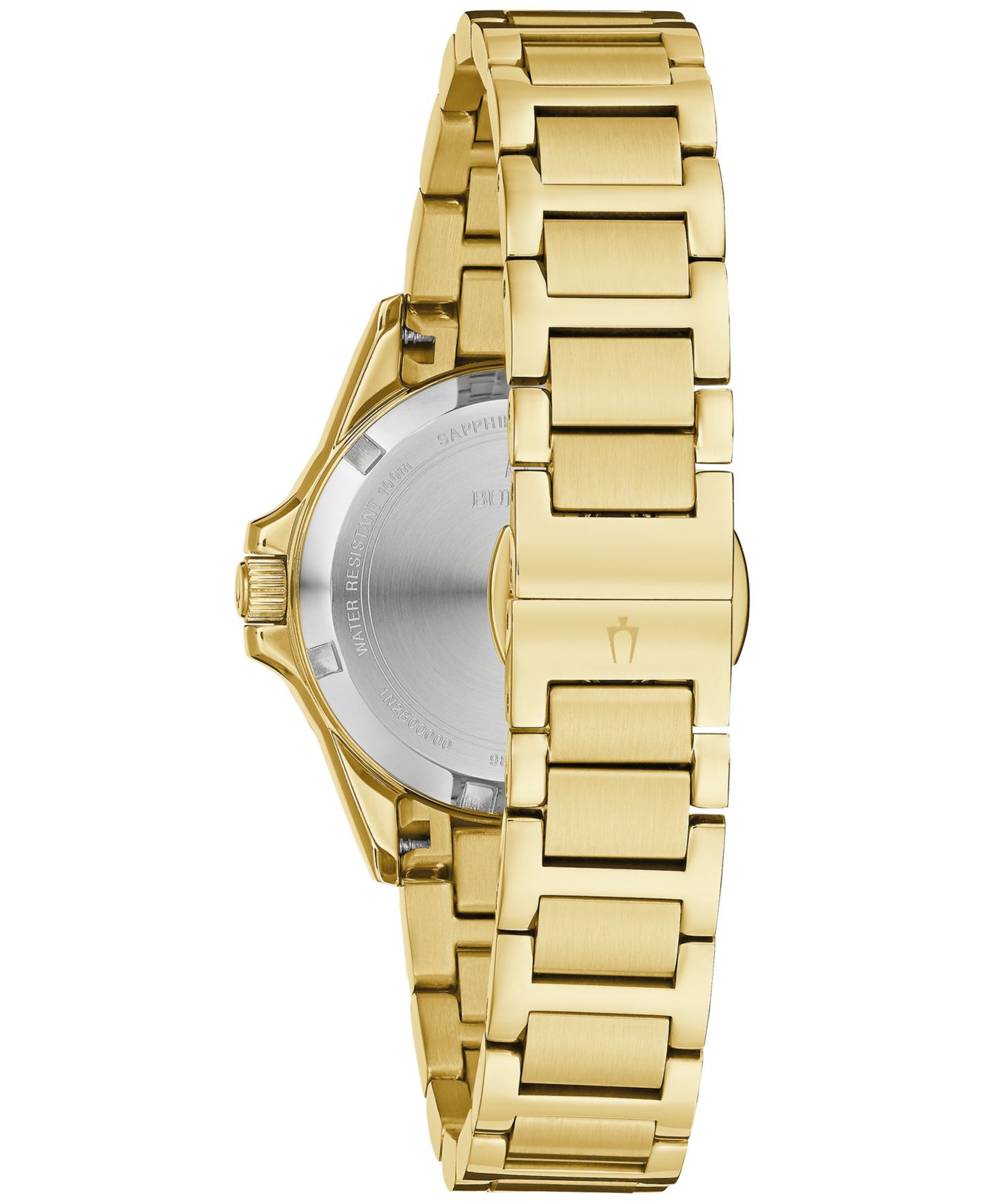 Женские часы Bulova Marine Star Diamond (1/10 ct. t.w.) Gold-Tone Stainless Steel Bracelet Watch 32mm — фото 3