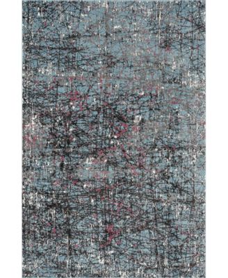 Frenzy Abstract Fuchsia Splatter 7'6" x 9'6" Area Rug