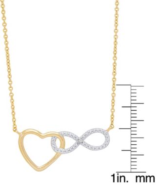 Women's Diamond Accent Heart and Infinity Necklace