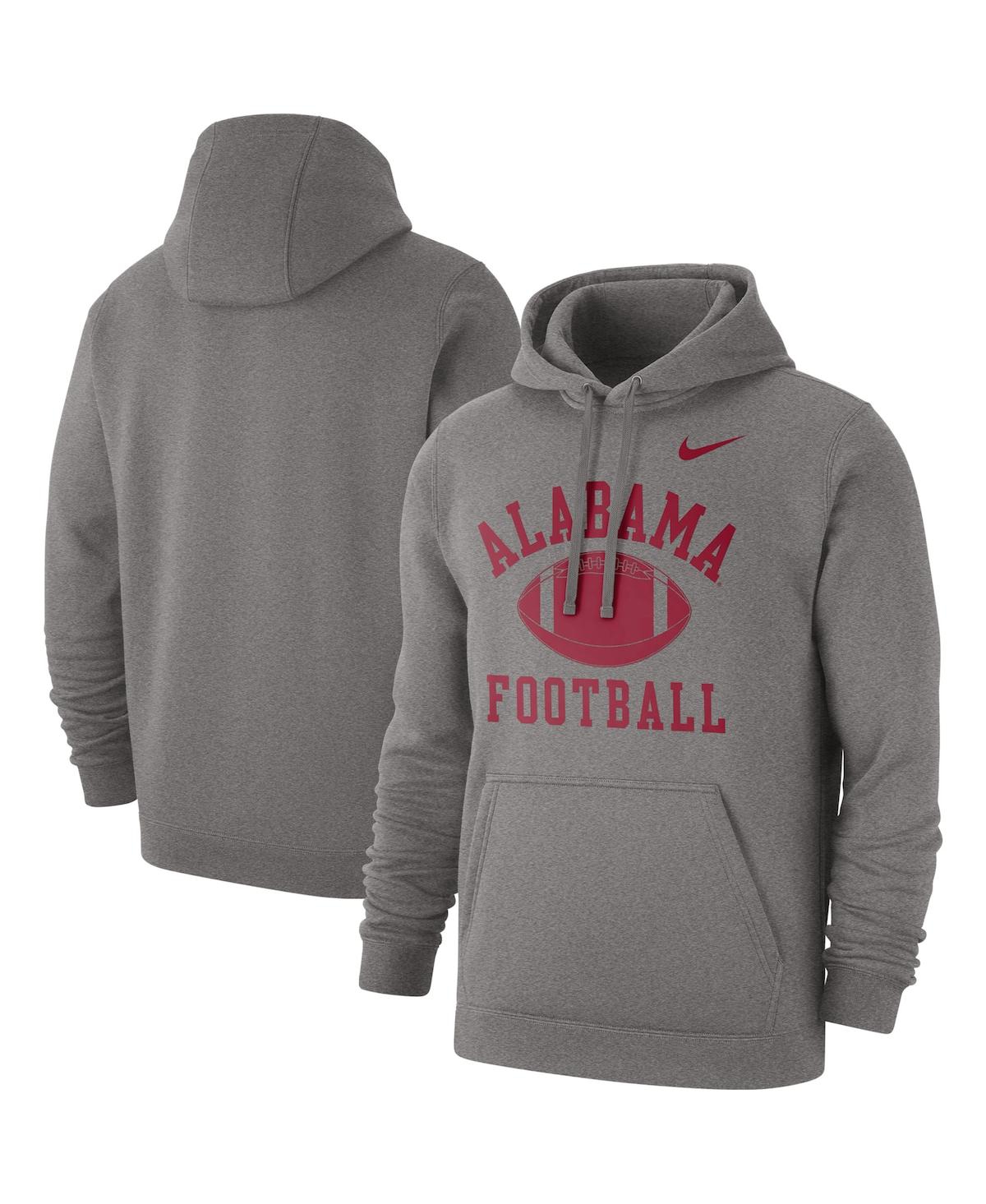 Men's Nike Heathered Gray Alabama Crimson Tide Football Club Pullover Hoodie
