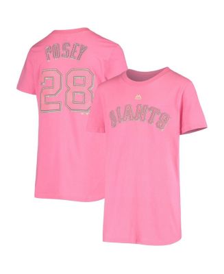 Majestic Big Girls Buster Posey Pink San Francisco Giants Name and