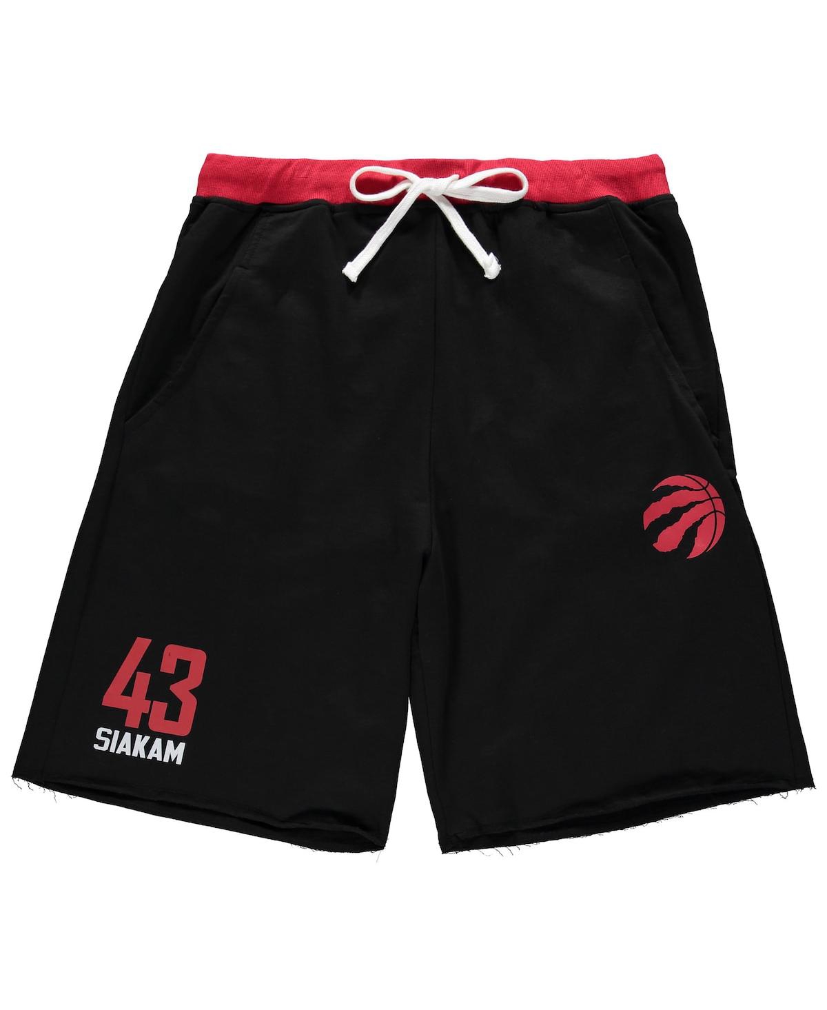 Shop Profile Men's Pascal Siakam Black, Red Toronto Raptors Big And Tall French Terry Name And Number Shorts In Black,red