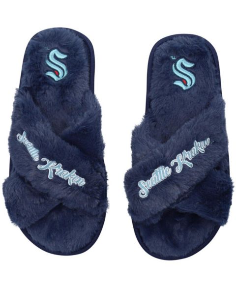 Женские тапочки FOCO Seattle Kraken Script Cross Slide Slippers
