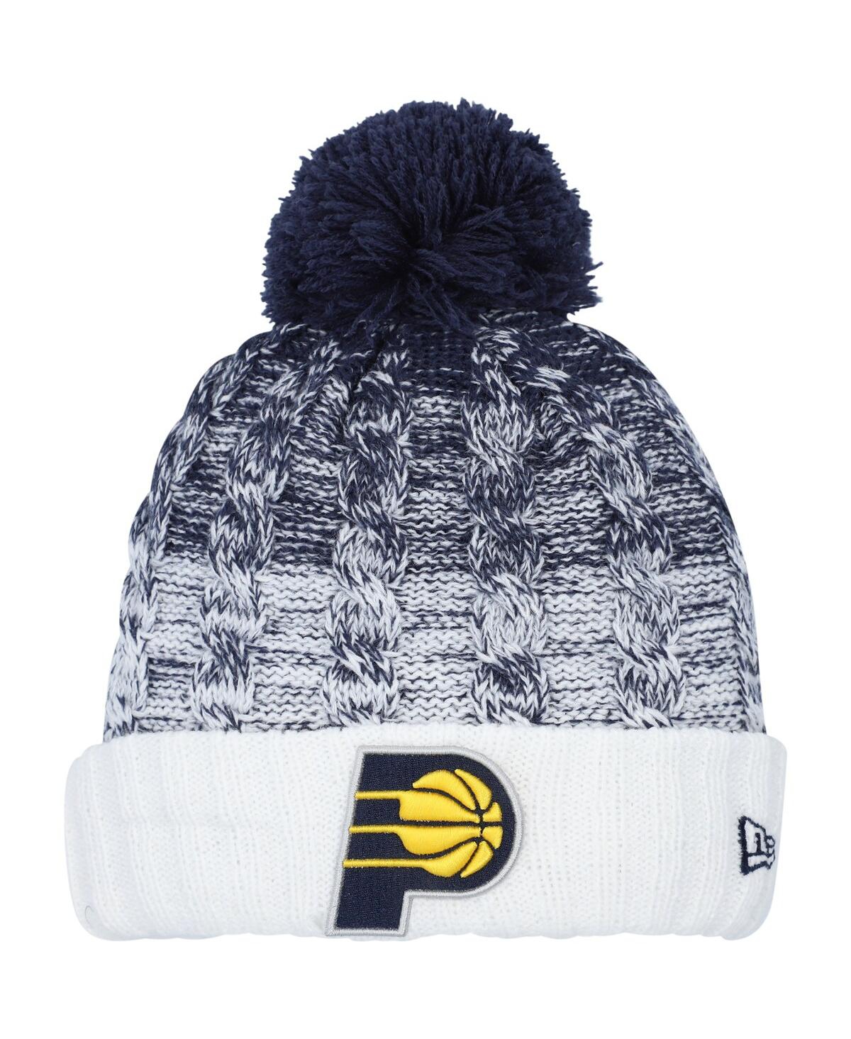 New Era Kids' Big Girls  Royal Indiana Pacers Fade Cuffed Knit Hat With Pom