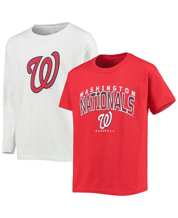Authentic Majestic MLB Washington Nationals HUGE LOGO Cotton T-Shirt Large  RED