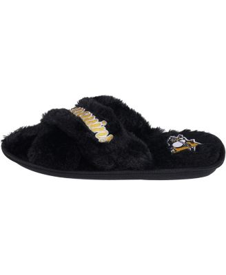 Women's Pittsburgh Penguins Script Cross Slide Slippers