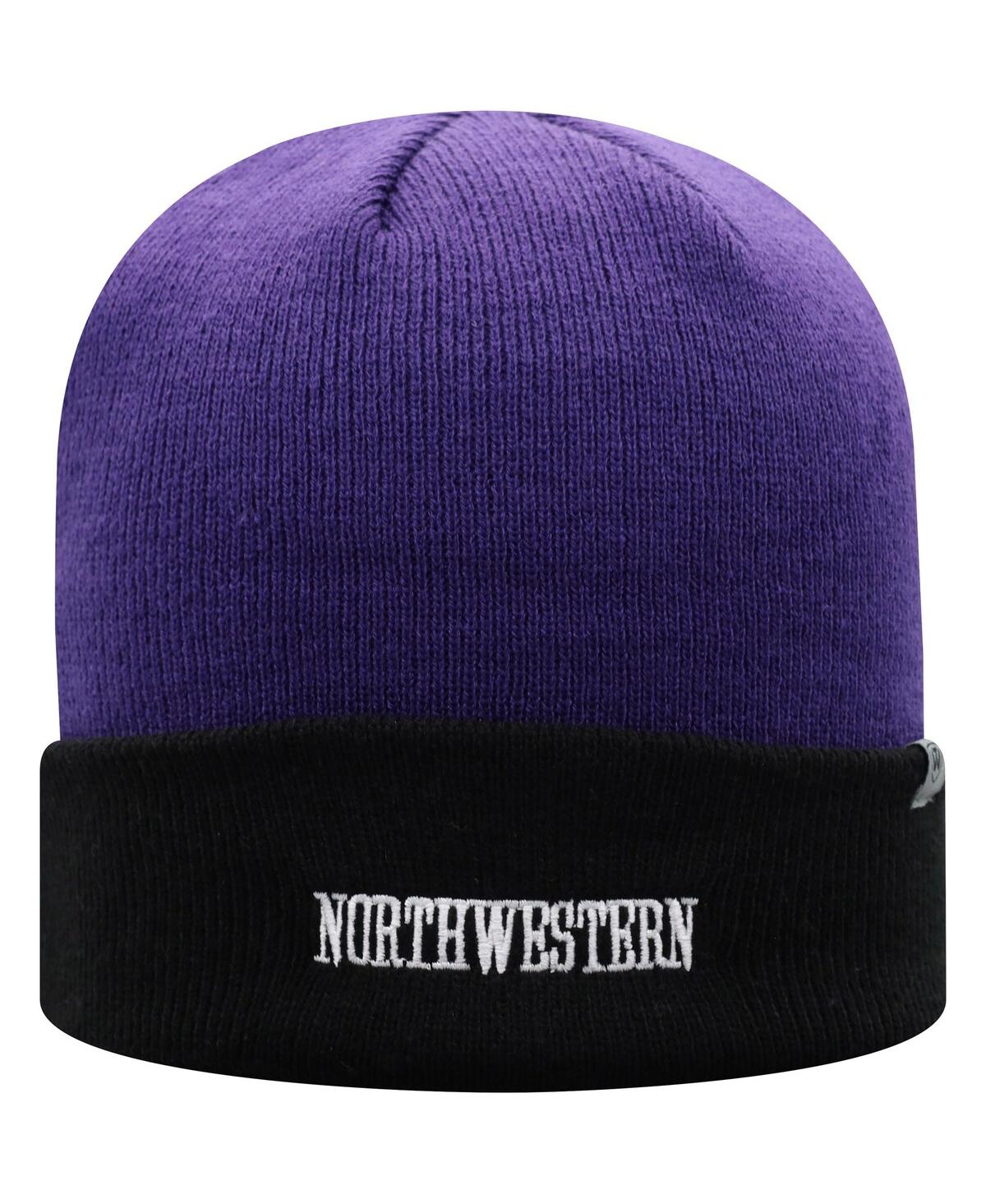 Top Of The World Men's  Purple, Black Northwestern Wildcats Core 2-tone Cuffed Knit Hat In Purple,black