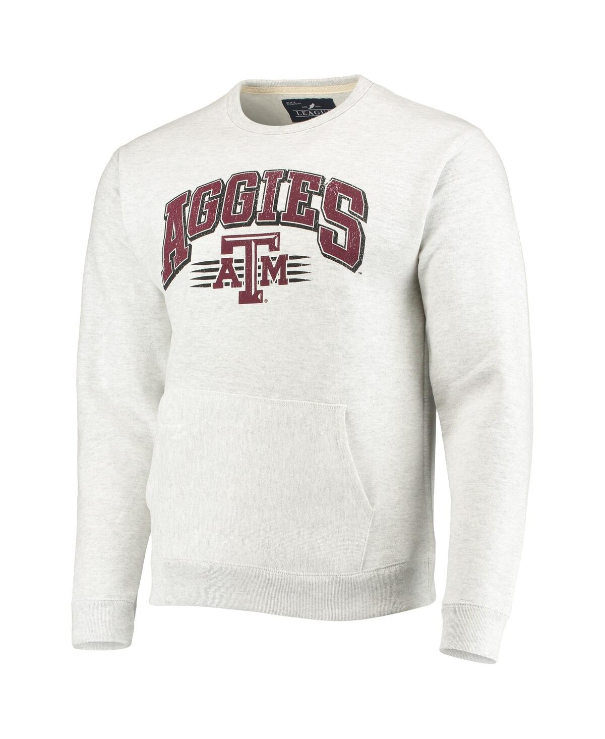 LEAGUE COLLEGIATE WEAR MEN'S LEAGUE COLLEGIATE WEAR HEATHERED GRAY TEXAS A&M AGGIES UPPERCLASSMAN POCKET PULLOVER SWEATSHIR 
