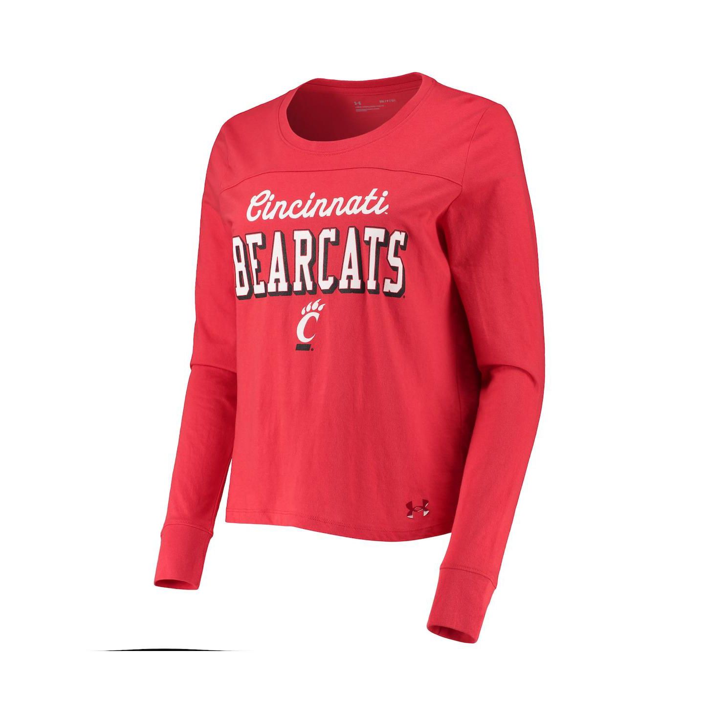 Женская футболка Under Armour Red Cincinnati Bearcats Cincy Long Sleeve — фото 3
