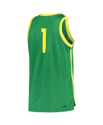 Men's #1 Green Oregon Ducks Replica Basketball Jersey