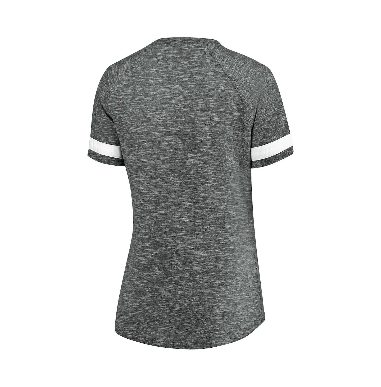Женская футболка Fanatics Gray and White Brooklyn Nets Showtime Winning with Pride Notch Neck — фото 4