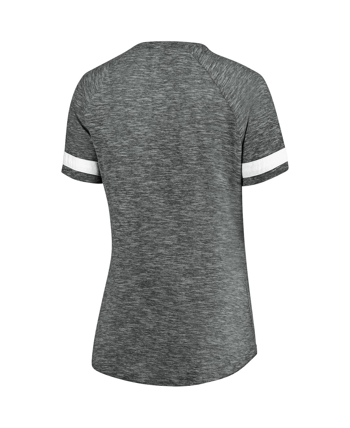 Fanatics Women's  Branded Gray And White Brooklyn Nets Showtime Winning With Pride Notch Neck T-shirt In Gray,white