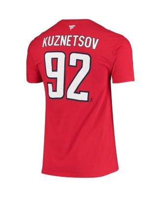 Men's Evgeny Kuznetsov Red Washington Capitals Name and Number T-shirt