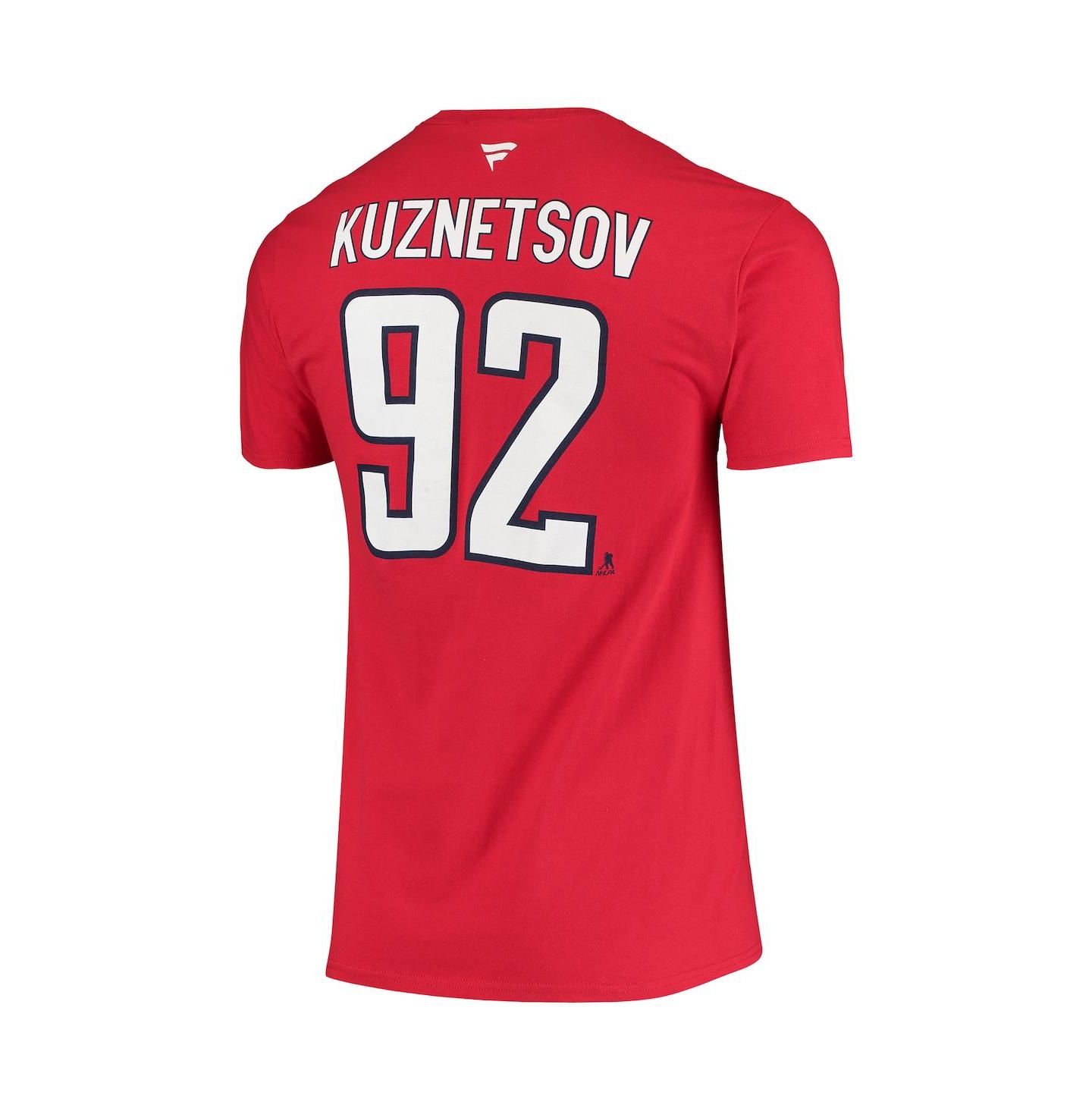 Мужская футболка Fanatics Evgeny Kuznetsov Red Washington Capitals Name and Number — фото 4