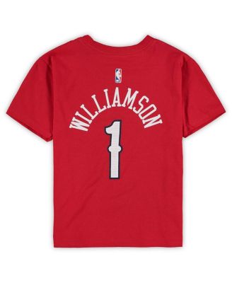 Preschool Boys and Girls Zion Williamson Red New Orleans Pelicans Statement Edition Name and Number T-shirt