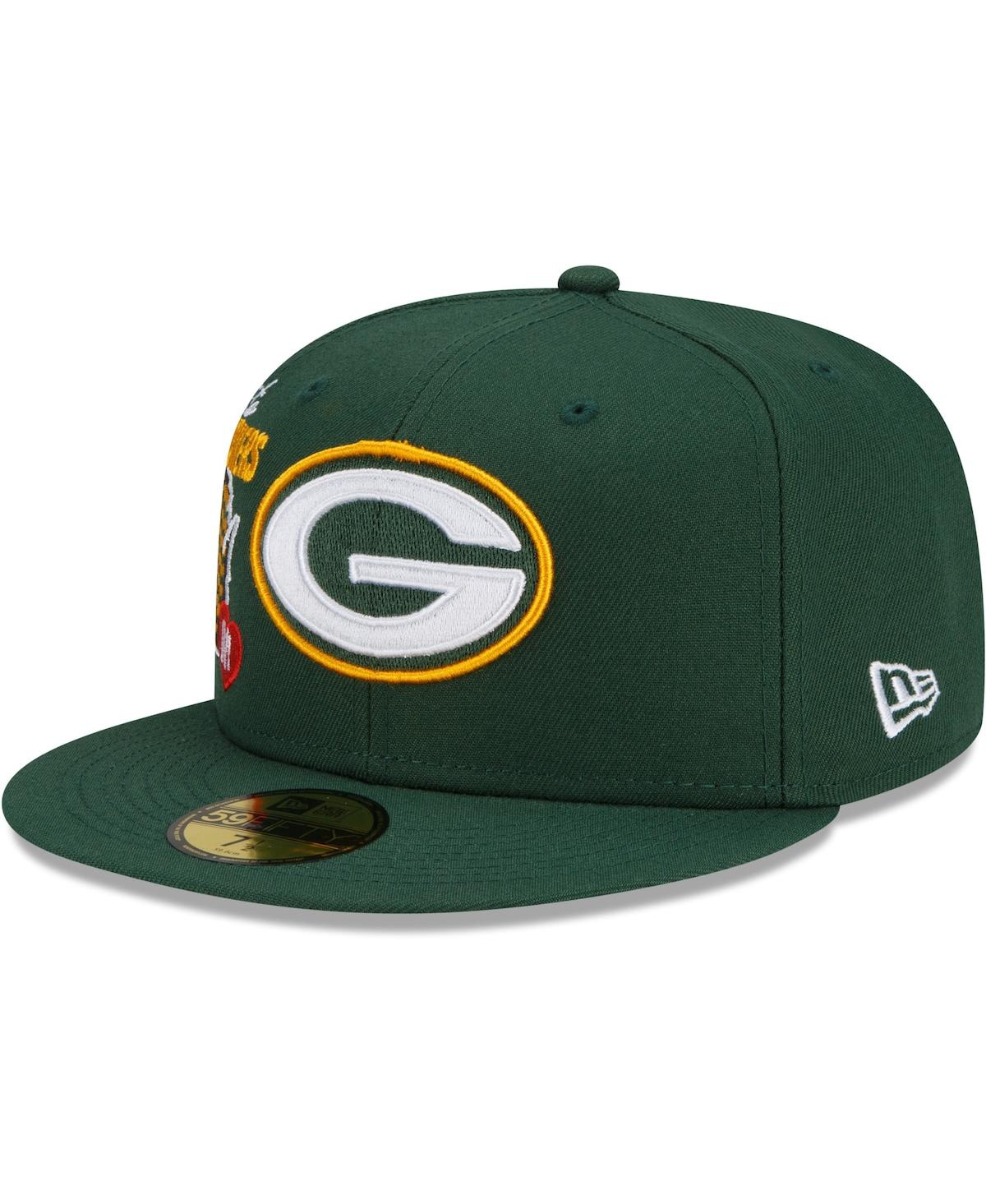 Men's New EraGreen Bay Packers City Cluster 59FIFTY Fitted Hat - Green