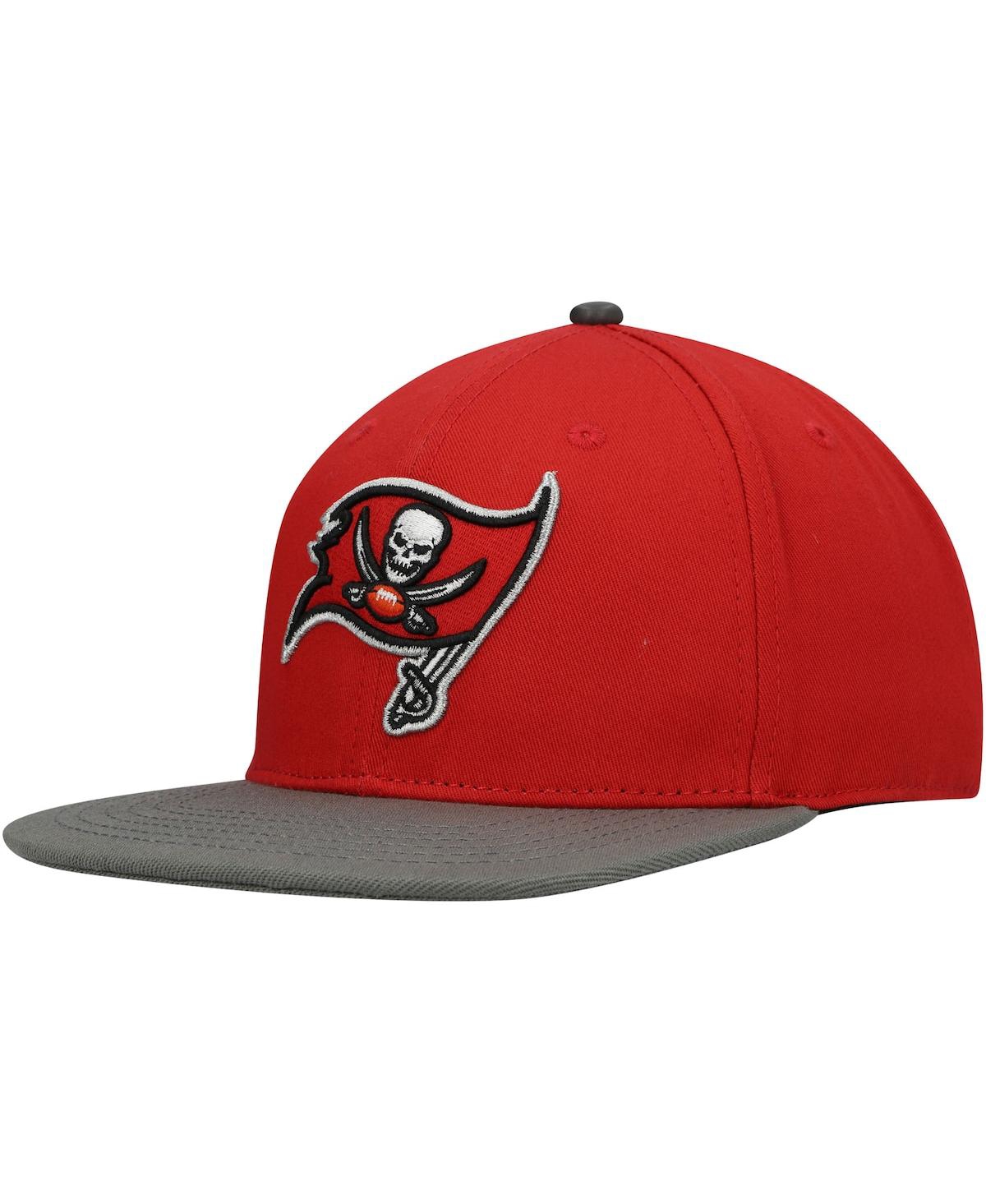 PRO STANDARD MEN'S PRO STANDARD RED, PEWTER TAMPA BAY BUCCANEERS 2TONE SNAPBACK HAT 