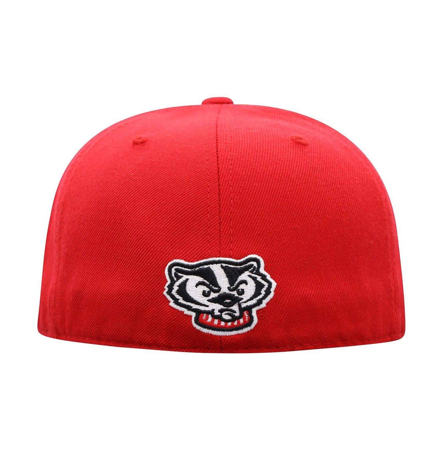 Мужская кепка Top of the World Red Wisconsin Badgers Team Color Fitted Hat — фото 5
