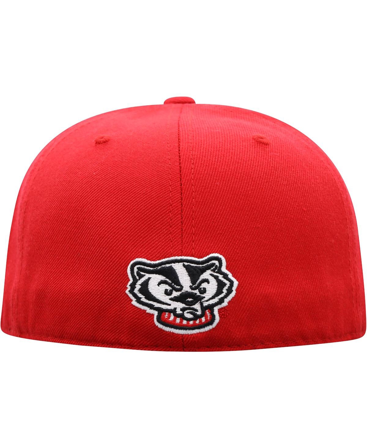 Men's Top of the WorldWisconsin Badgers Team Color Fitted Hat - Red