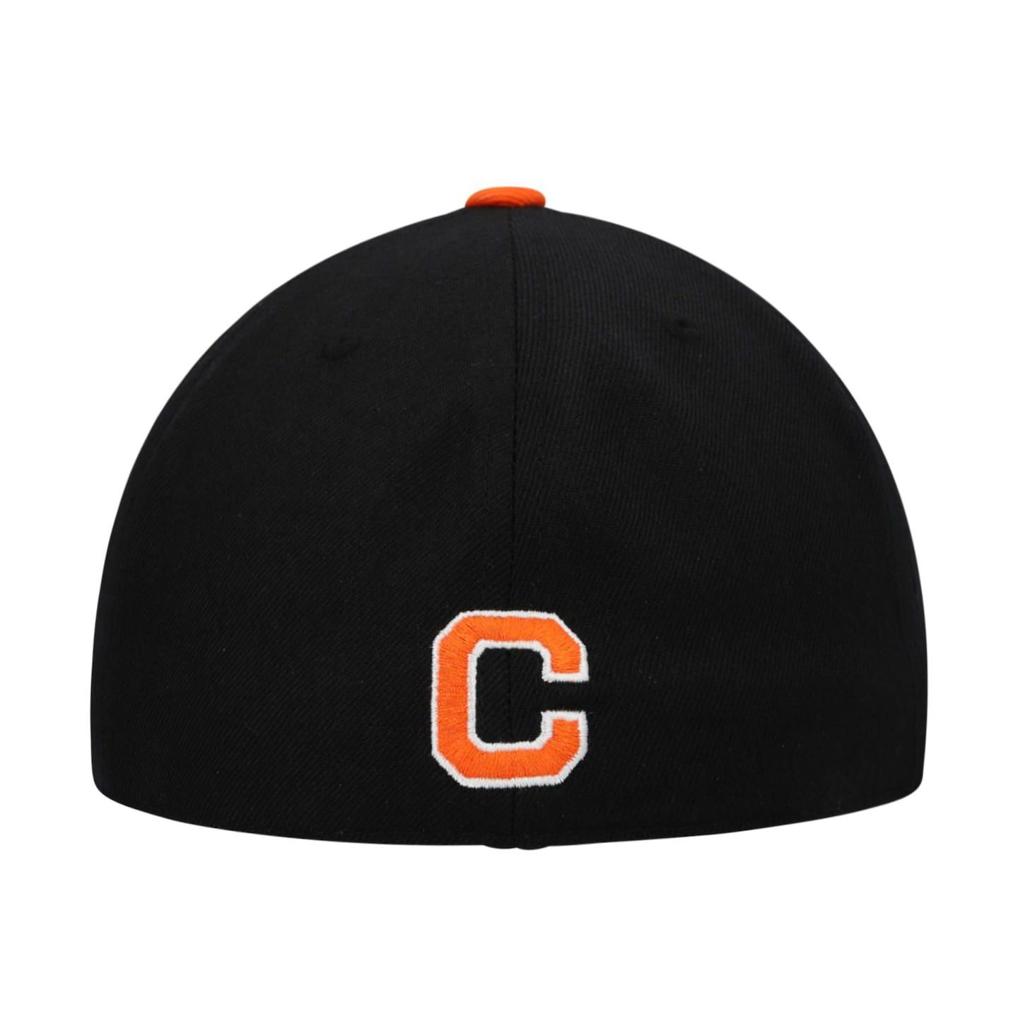 Мужская кепка Top of the World Black, Orange Clemson Tigers Team Color Two-Tone Fitted Hat — фото 5