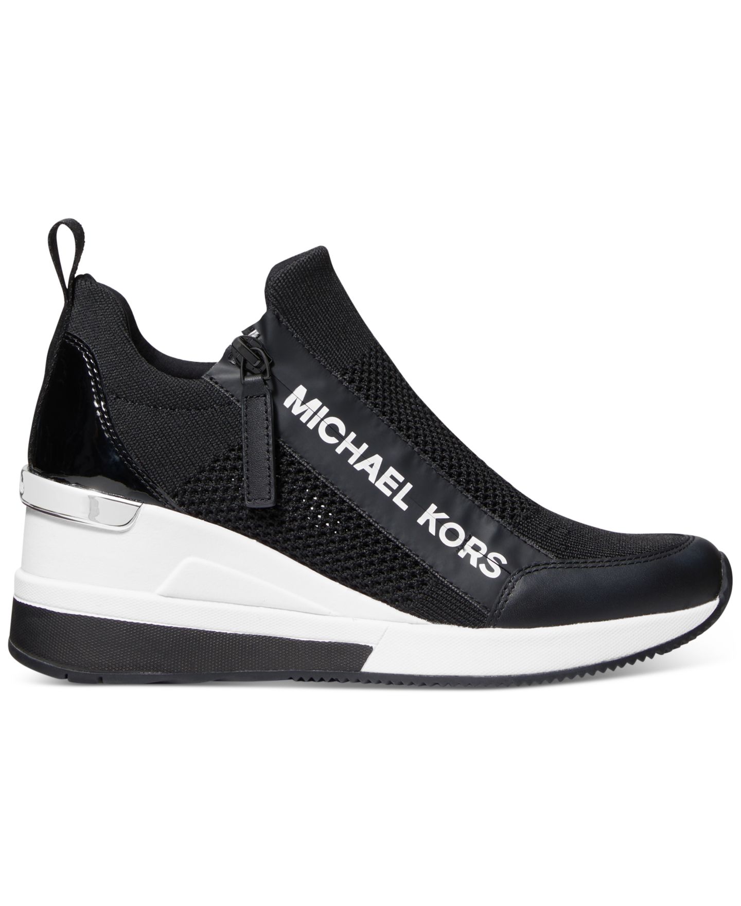 Женские кроссовки Michael Kors Willis Trainer Wedge, цвет: Чёрный вязаный — фото 2