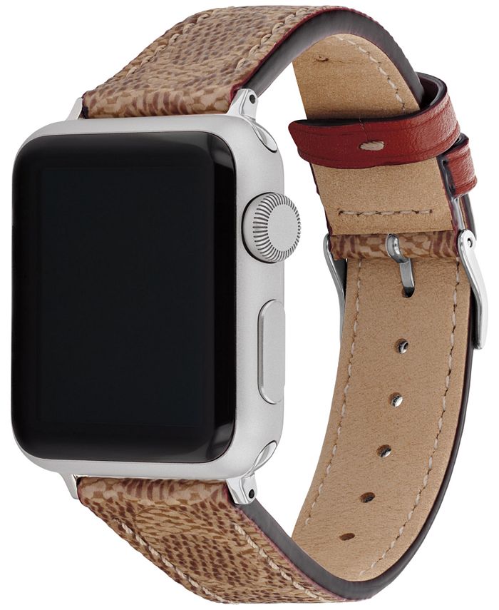 COACH Brown Canvas Strap 38/40/41mm Apple Watch Band & Reviews Macy's