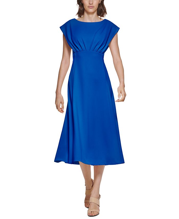 Calvin Klein Cap-Sleeve Midi Dress & Reviews - Dresses - Women - Macy's