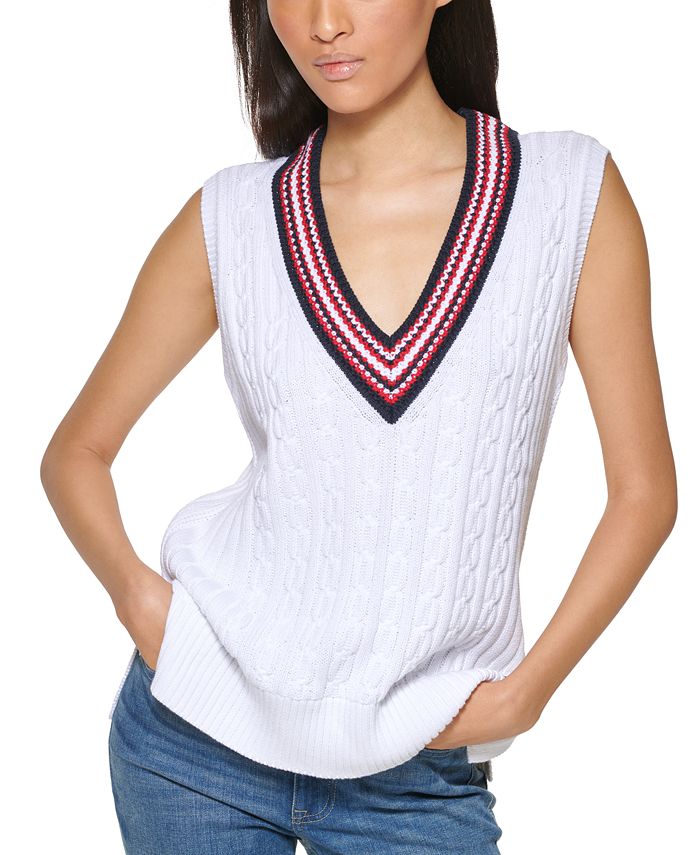 Tommy Hilfiger Cable-Knit Sweater Vest - Macy's