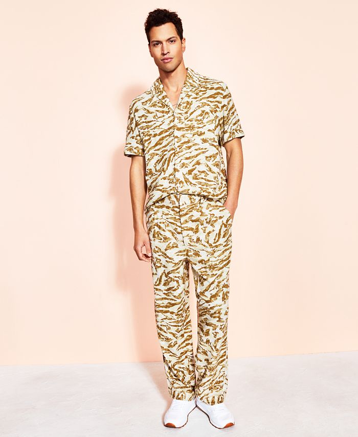 Leopard print pleated best sale trousers