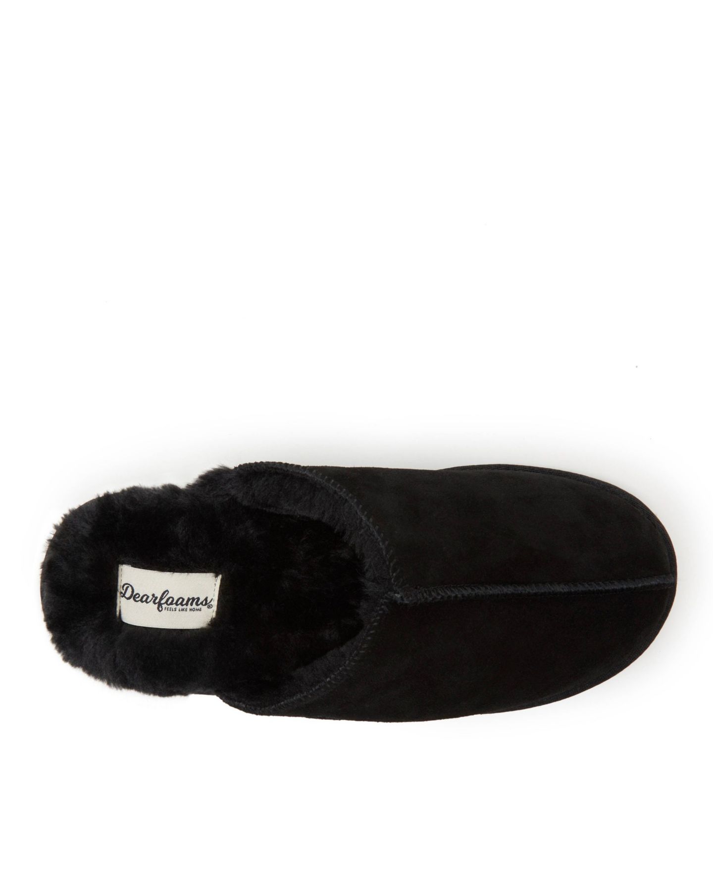 Мужские тапочки Dearfoams Bradford Genuine Suede Scuff House Slipper, цвет: Чёрный — фото 8