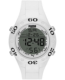 Women's Puma 8 Digital White Polyurethane Strap Watch 49mm