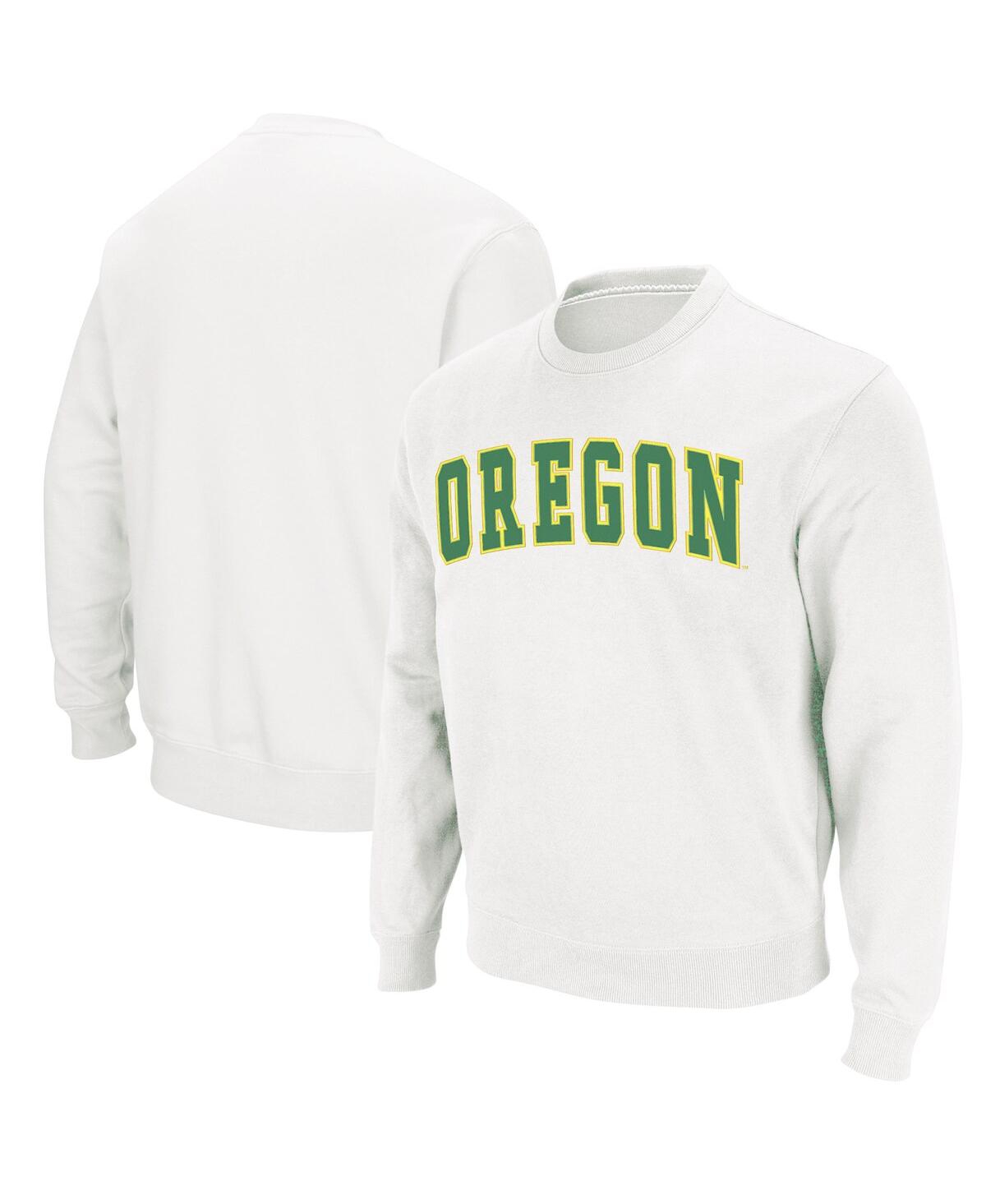 Colosseum Men's  White Oregon Ducks Arch Logo Sweatshirt