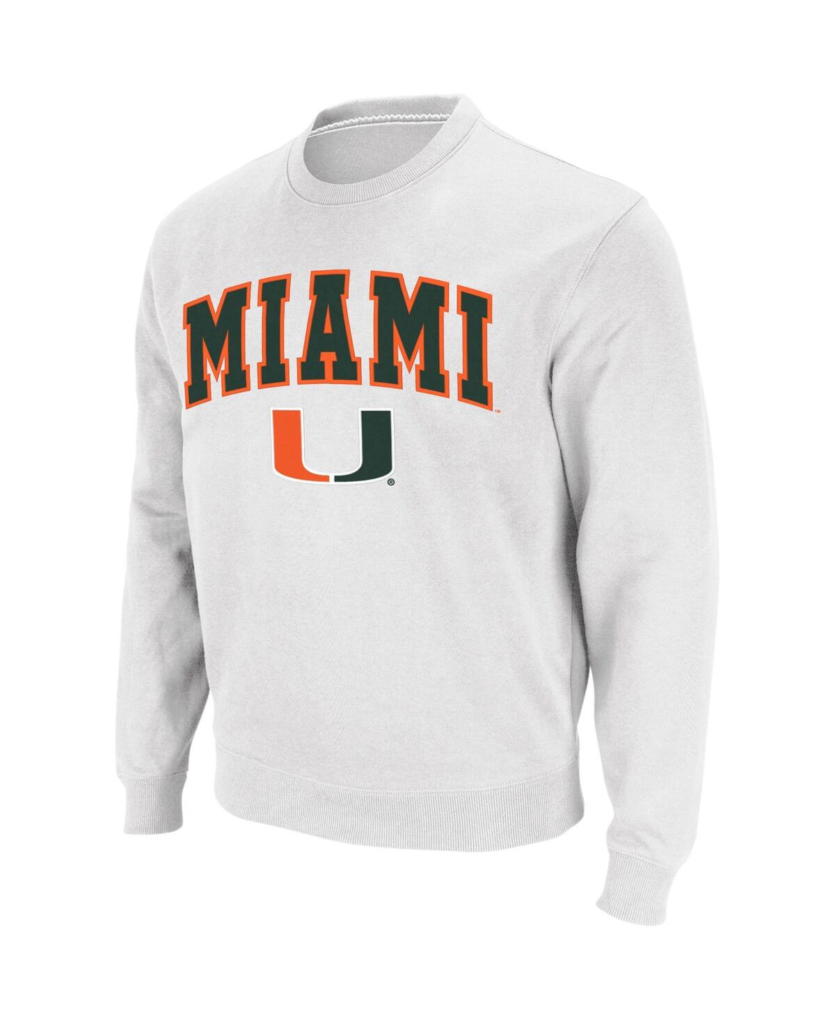 Colosseum Men's Miami Hurricanes Arch & Logo Crew Neck Sweatshirt In Black