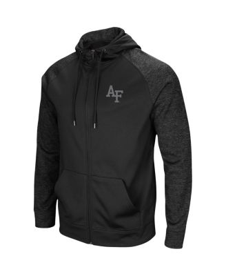Men's Black Air Force Falcons Blackout 3.0 Tonal Raglan Full-Zip Hoodie
