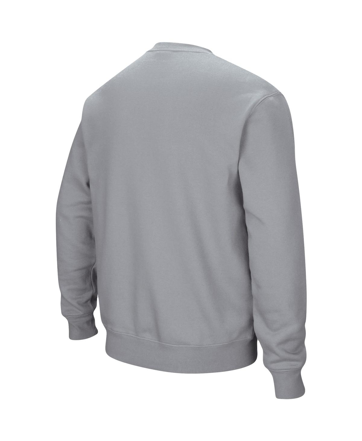 Colosseum Men's Heather Gray Brown Bears Arch Logo Tackle Twill Pullover Sweatshirt In Heathered Gray