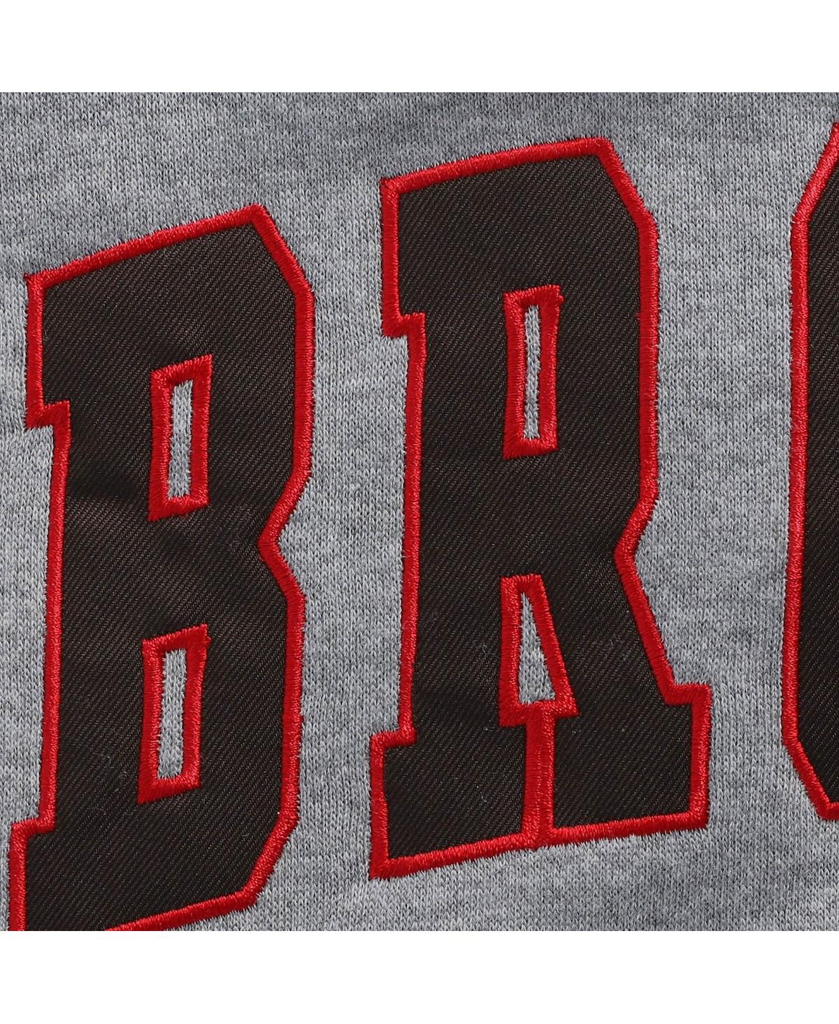 Colosseum Men's Heather Gray Brown Bears Arch Logo Tackle Twill Pullover Sweatshirt In Heathered Gray