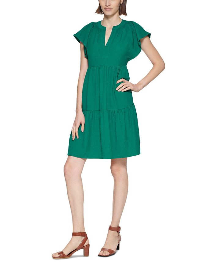 Calvin klein best sale flutter sleeve dress