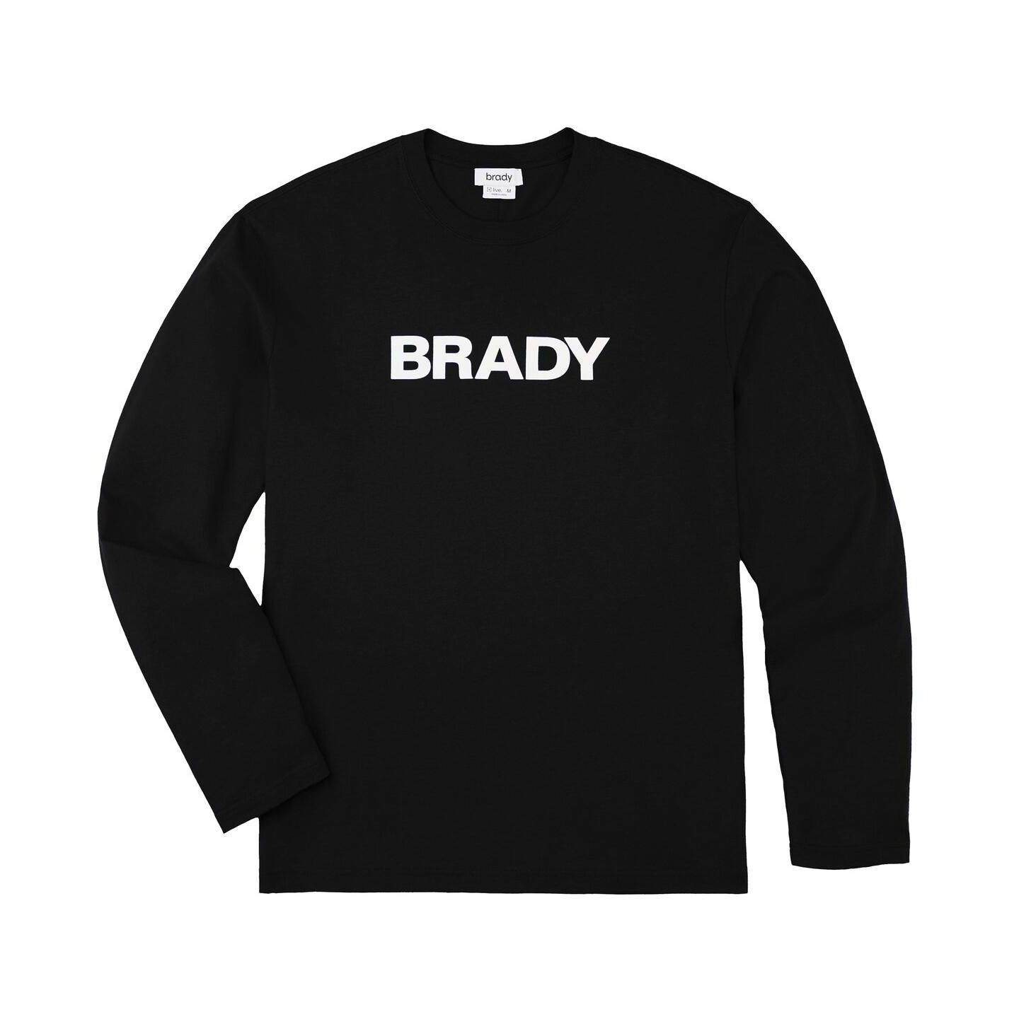 Мужская футболка BRADY Black Wordmark Long Sleeve — фото 1