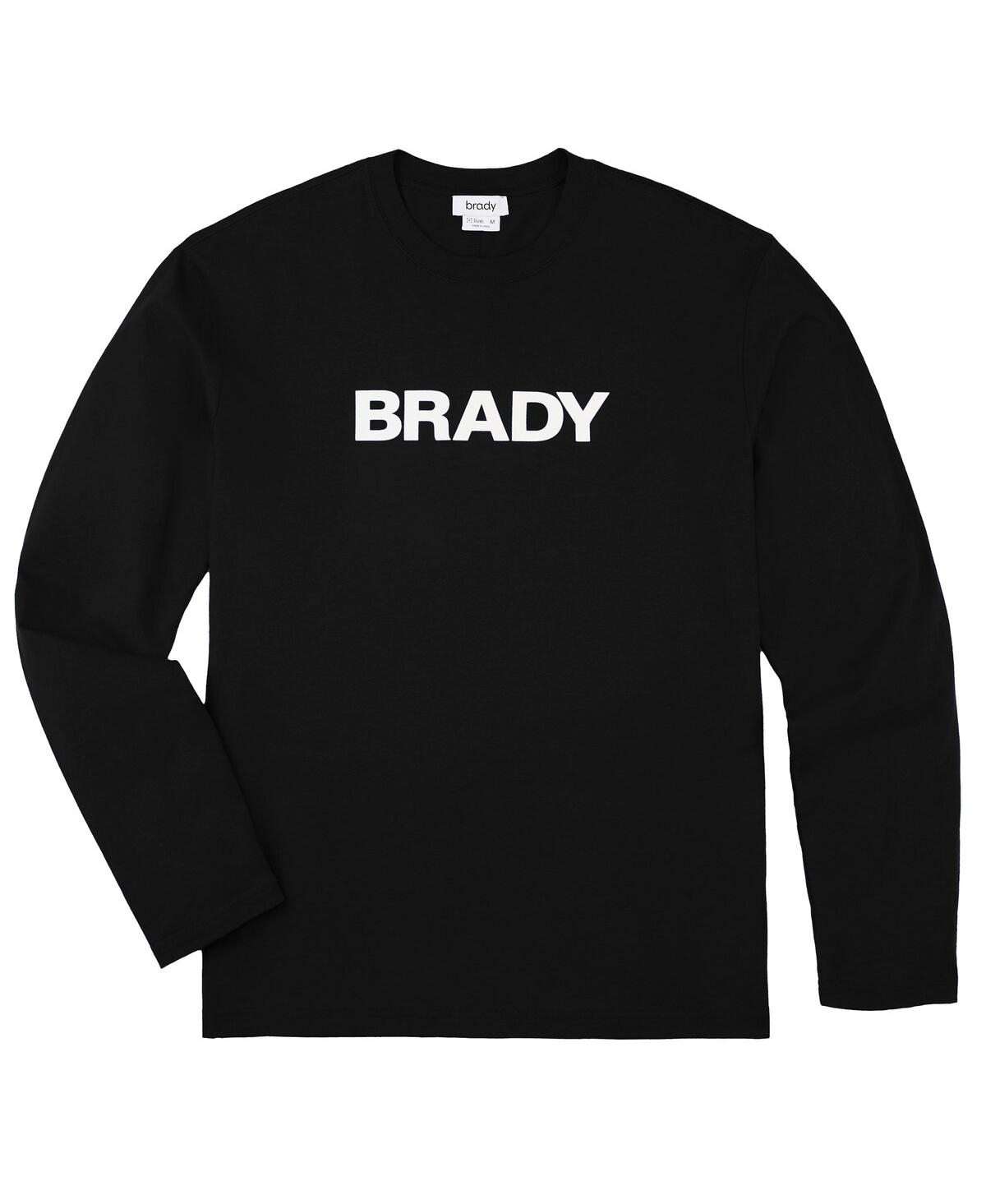 Men's Brady Black Wordmark Long Sleeve T-shirt - Black