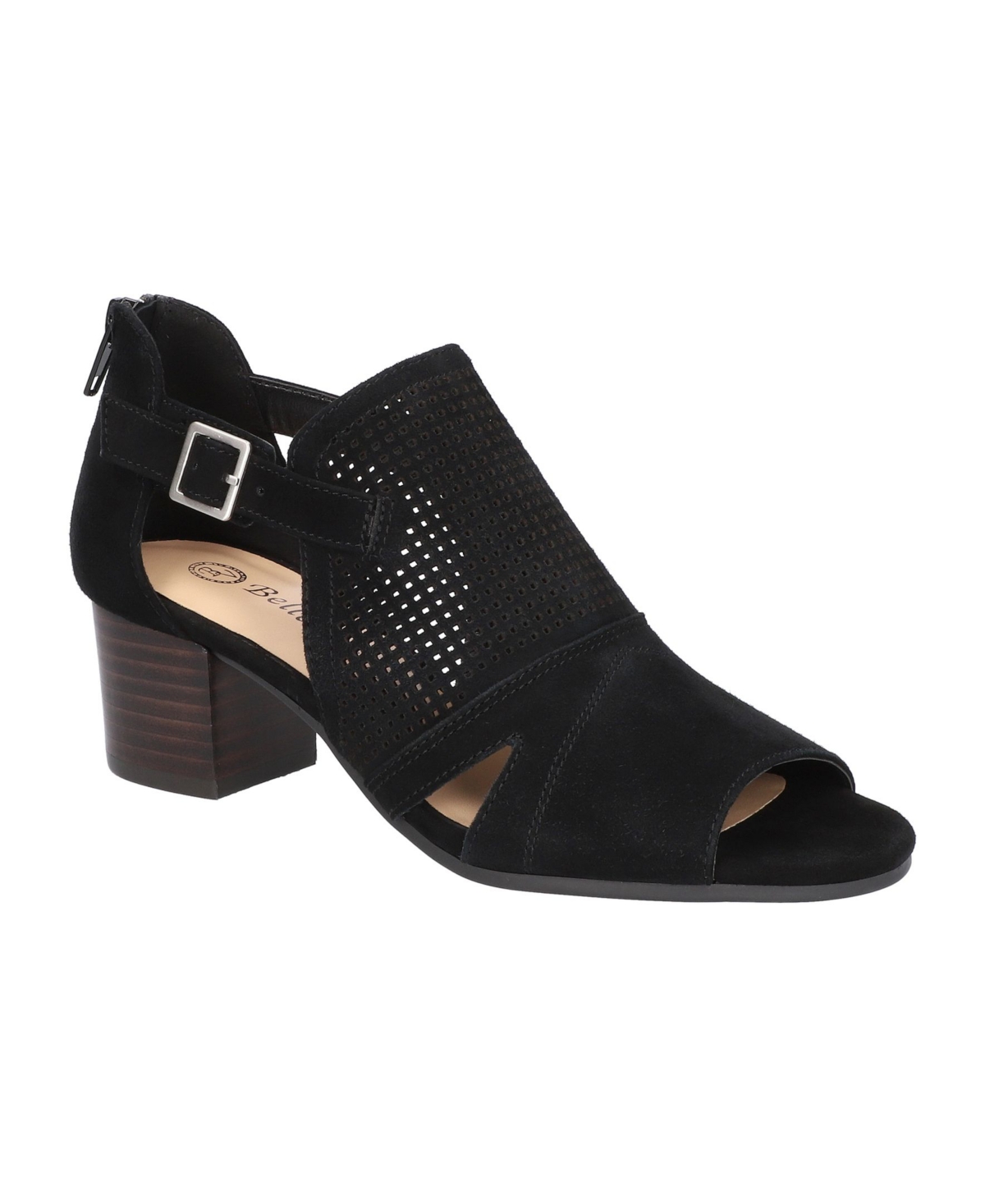 Women's Illiana Block Heeled Sandals - Almond Suede Leather