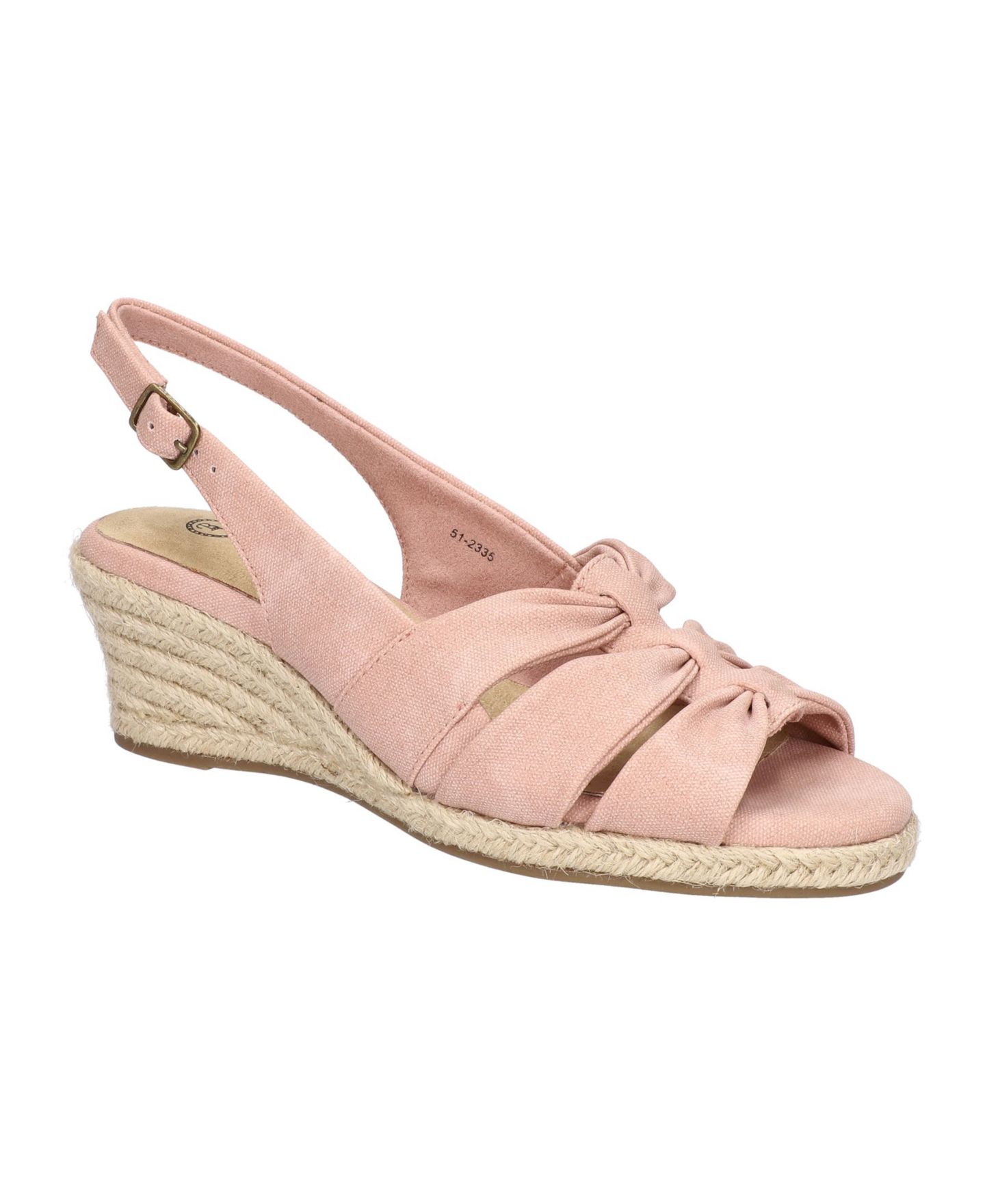 Женские сандалии Bella Vita Cheerful Espadrille Wedge, цвет: Пудровый льняной с принтом — фото 1